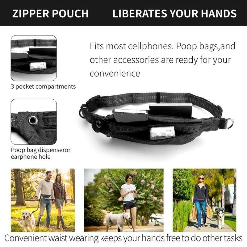 hands dog leash for running