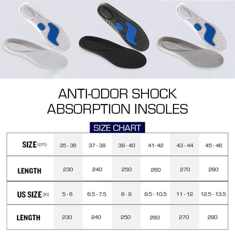 Anti-Odor Shock Absorption Insoles